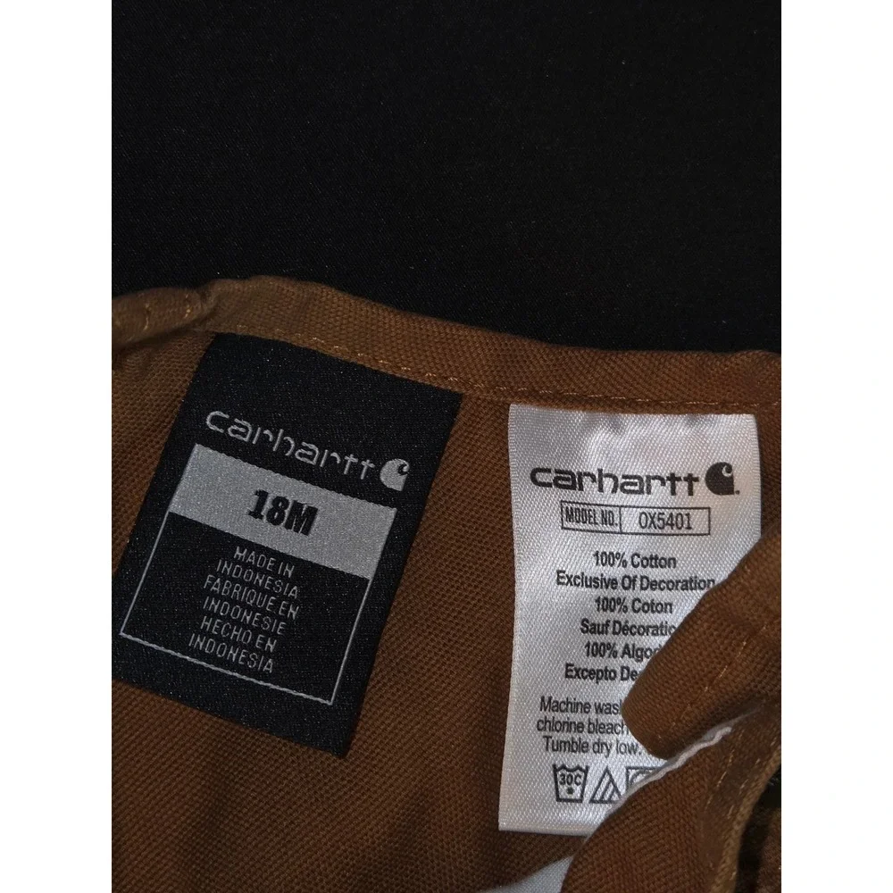 Carhartt Baby Canvas‎ Shortalls Overalls Brown Infant Kid's Size 18M